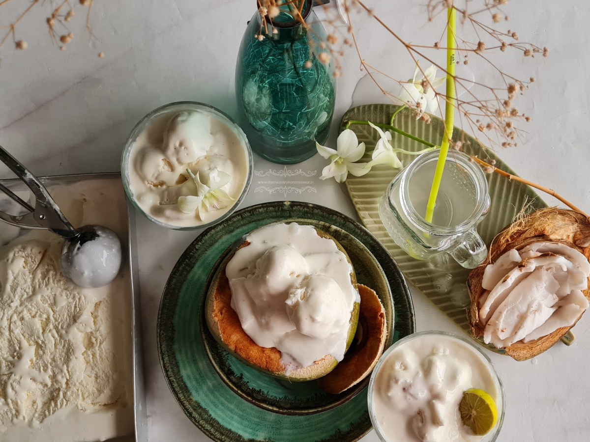 Eggless No-Churn Tender Coconut&nbsp;Ice-cream