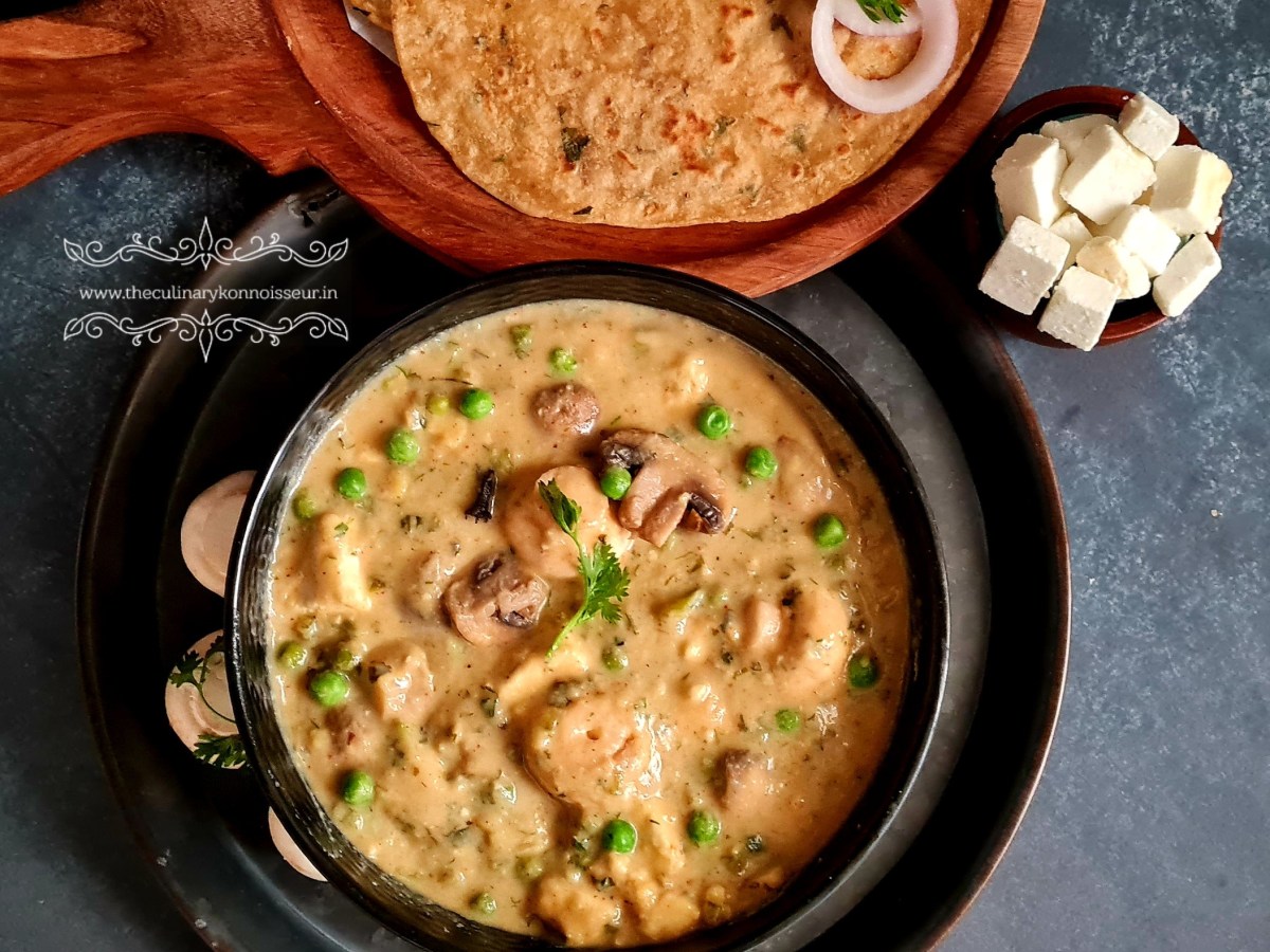 Shahi Dhingri Matar Malai – Vegan Mushroom Peas&nbsp;Curry