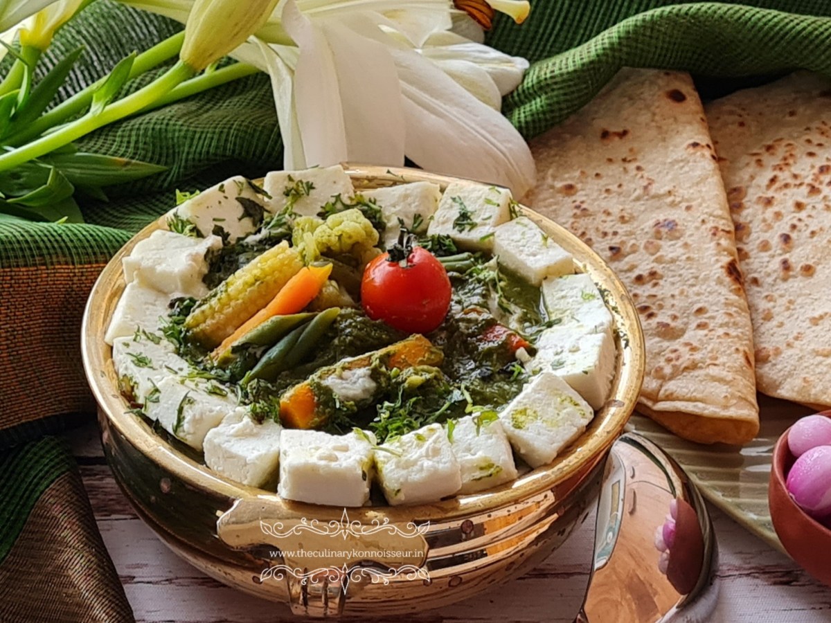 Subzi Miloni – Garden Veggies in Spinach&nbsp;Gravy